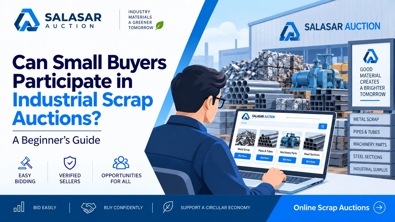 Small buyers participating in industrial scrap auctions through online bidding